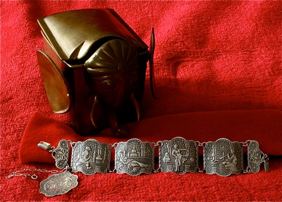 Antique cask with Solid Sterling silver Arabian N… - image 1