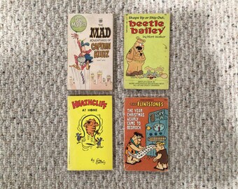 Vintage Midcentury book lot 4 Mad, Beetle Bailey, Heathcliff, Flinstones