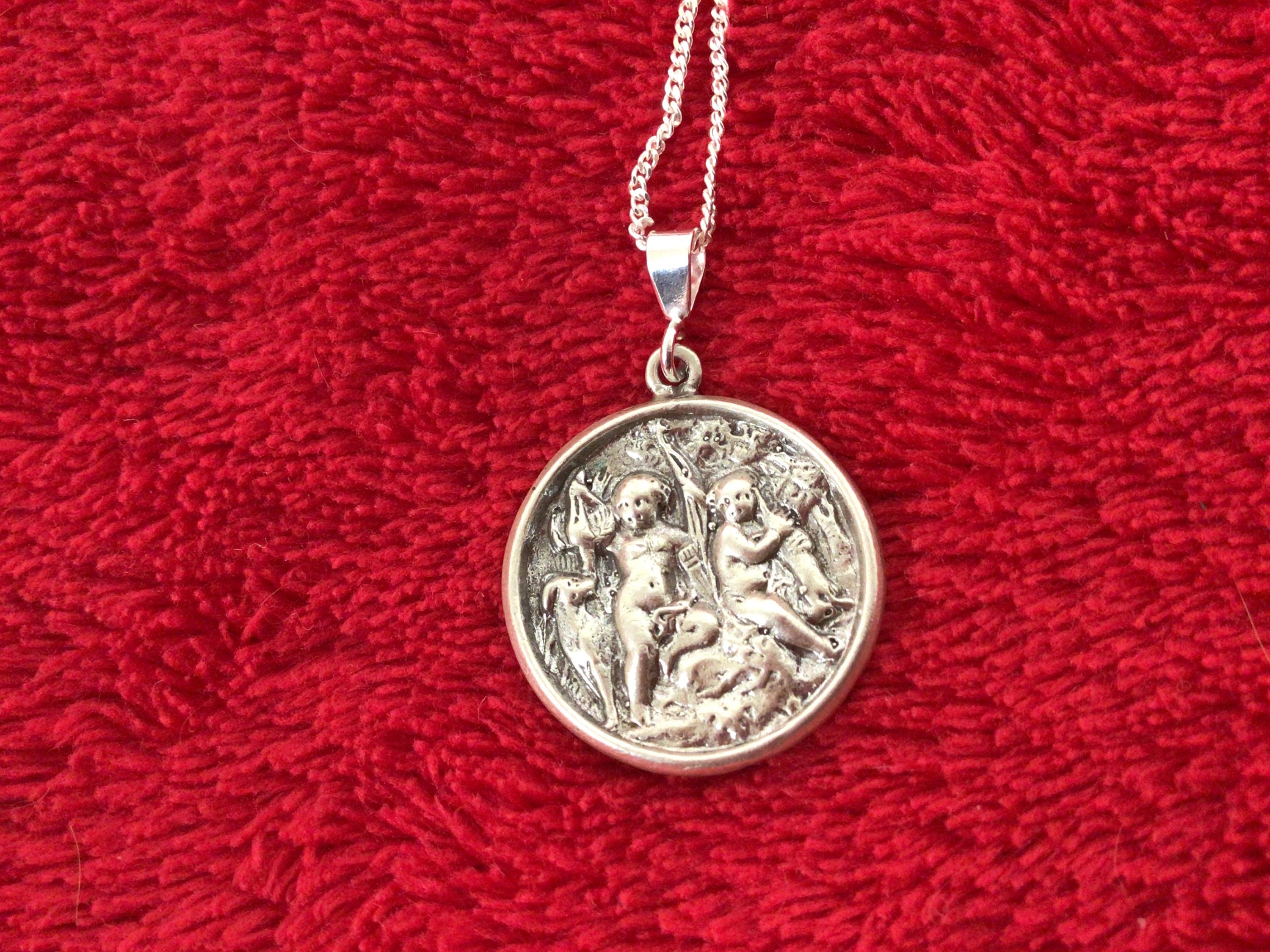 Sterling Silver Romulus and Remus Scene Medal Coin Medallion Charm Old ...