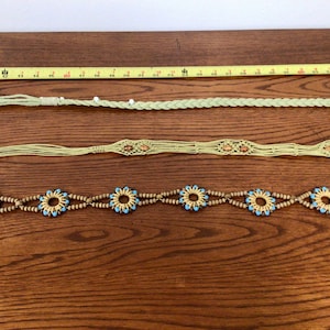 Vintage 70&#39;s  lot of 3 macrame or beaded belts for dress or jeans super groovy