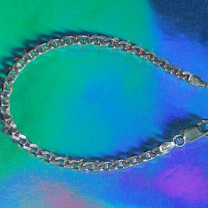 Solid Sterling silver jewelry gift 7&quot; bracelet Mariner anchor link chain large Lobster claw clasp