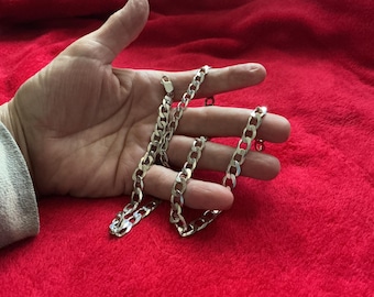 Solid Sterling Silver 22” Men's Miami Cuban Link Chain Necklace 8mm P.Lux Italy Vintage Reconditioned