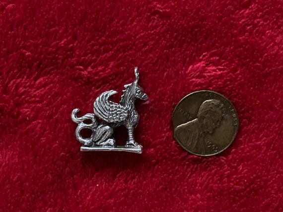 Old Solid Sterling silver figural hippogriff mons… - image 2
