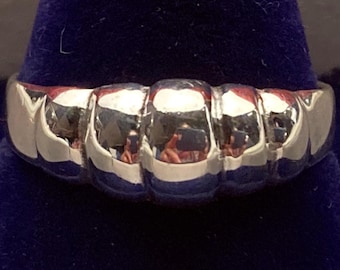 Retro Modernist Sterling silver Bubble ring size 10.5