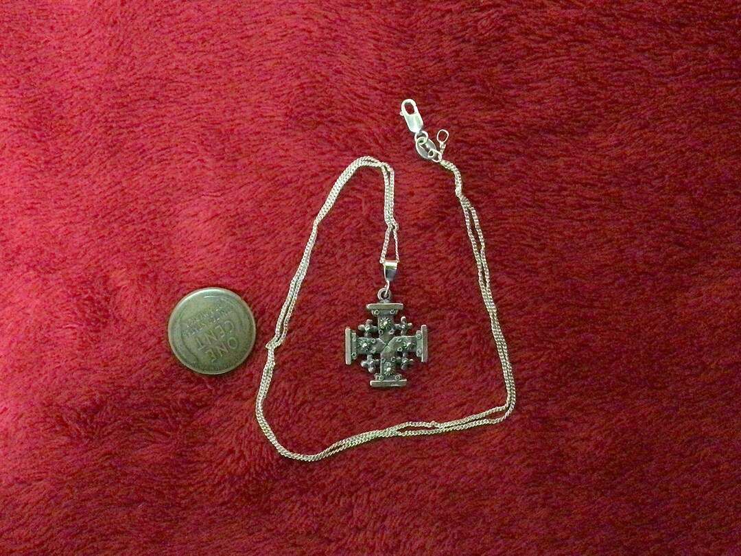 Retro Solid Sterling Silver Maltese Crusader's Cross Necklace 18 ...