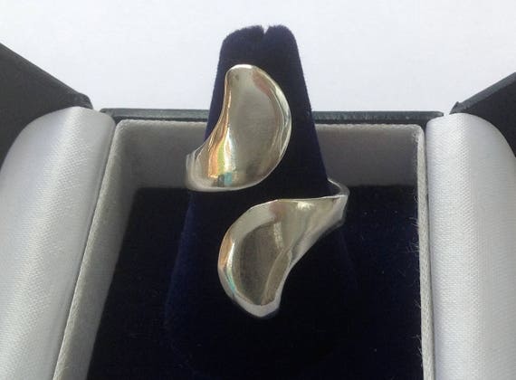 Retro solid sterling silver Ring hand hammered ad… - image 1