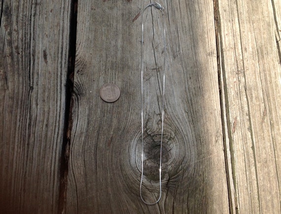 SOLID Sterling Silver square snake chain 16" neck… - image 2