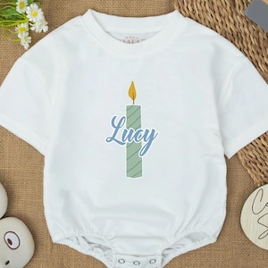 First Birthday Romper, Birthday Candle Blue Bodysuit, Bubble Birthday Boy and Girl Outfit, Blue Birthday, Coming Home Outfit