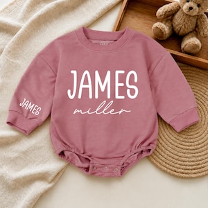 Custom Baby Name Homecoming Outfit Set, Baby Bodysuit with Matching Hat, Personalized Newborn Gift, NB-24M immagine 10
