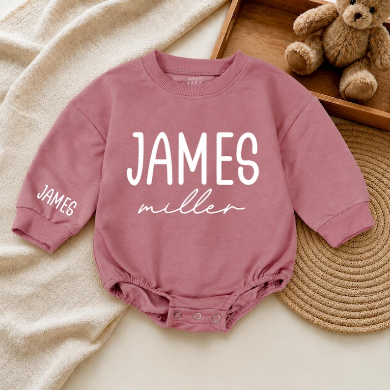 Custom Baby Name Homecoming Outfit Set, Baby Bodysuit with Matching Hat, Personalized Newborn Gift, NB-24M immagine 10