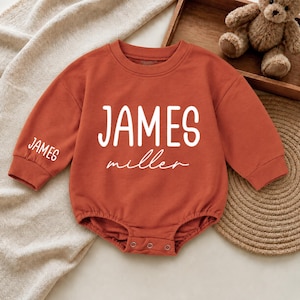 Custom Baby Name Homecoming Outfit Set, Baby Bodysuit with Matching Hat, Personalized Newborn Gift, NB-24M immagine 8