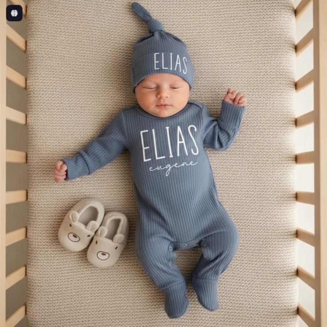 Personalized Name Baby Newborn Coming Home Outfit, Announcement Boy ...