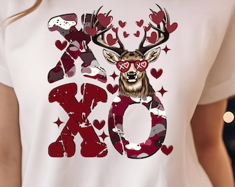 Valentine Buck PNG, Boys Valentines png, Retro Valentines Hunting Png, Valentine Camo Png, Valentine design for Deer hunter, Camo XOXO Png