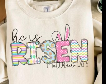 Easter design, He Is Risen png, Jesus Easter png, Easter design For Women, coquette easter png, bow easter png, church easter design