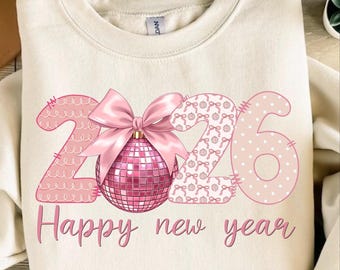 Happy New Year 2026 Png, Pink Coquette Bow Png, Retro New Years Png, Disco Ball Png, New Year New Me Png, 12 New Chappters Png, Brushstroke
