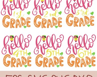Back to School SVG Bundle: First Grade, Second Grade Graduation