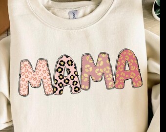 Mama PNG, Leopard Mama Shirt Design, pink leopard Mama PNG, Neutral Png Design Mothers Day Png, Mom Shirt Design, glitter leopard mama png