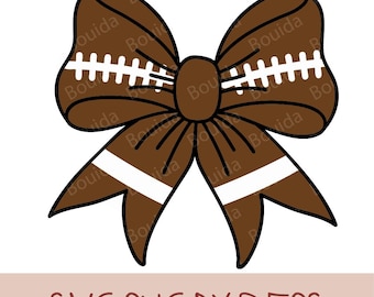 Football Ribbon Bow Svg, Football Coquette Svg, Football Hair Ribbon Png. Cut File Cricut, Silhouette, Png svg dxf eps