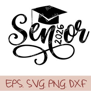 Senior 2026 SVG: Graduation T-Shirt Design (Digital Download