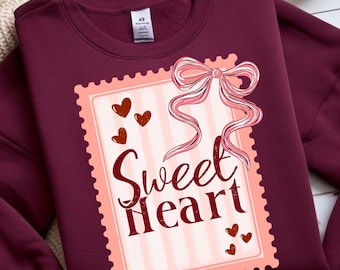 Coquette Valentines Postage Stamp PNG, Valentines Love Sublimation Design, Painted Bow Valentines Shirt Png, Trendy Valentines Day Png