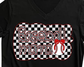 Retro Checkered Baseball Mama Coquette PNG, Baseball Mama Png, Baseball Coquette Png, Game Day, Checker Baseball Png, Baseball Mom Png