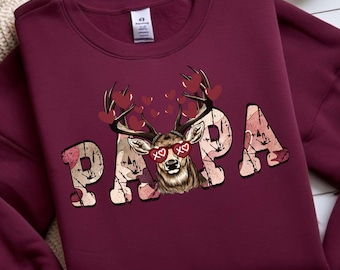 Retro Valentines Hunting Deer Camo PNG, Valentine PAPA Design, Boys Valentine Clipart, Funny Outdoors Valentine, valentine buck png