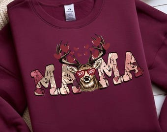 Retro Valentines Hunting Deer Camo PNG, Valentine Mama Design, Boys Valentine Clipart, Funny Outdoors Valentine, Valentine buck png