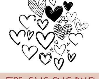 Heart Svg Bundle, Heart Svg, Hand Drawn Heart svg, Open Heart Svg, Doodle Heart Svg, Sketch Heart Svg, Love Svg,Valentine Svg,Cricut,Png,Dxf