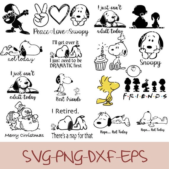 Snoopy SVG Bundle: Peanuts Cartoon Clipart for Cricut (Digital Download)