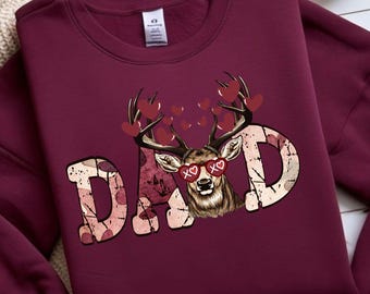 Retro Valentines Hunting Deer Camo PNG, Valentine dad Design, Boys Valentine Clipart, Funny Outdoors Valentine, valentine buck png