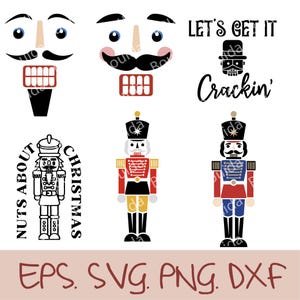 Cascanueces SVG, Cascanueces SVG, Cascanueces navideños, Clipart de Cascanueces, Archivos de corte de Cascanueces para Cricut