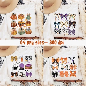 Coquette Halloween PNG Bundle: Spooky Ghost, Pumpkin Bows (Digital Download)