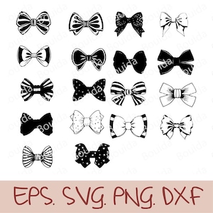 Ribbon Coquette Bow SVG Bundle: Handgezeichnete Clipart (Instant Download