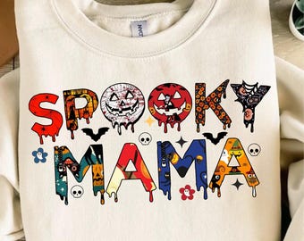 Spooky Mama Halloween Shirt Design: Retro PNG (Digital Download)