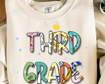 Retro Back to School PNG Bundle: Third Grade Boy Design (Digital Download