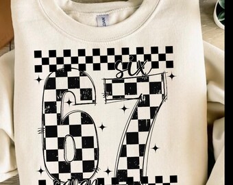 67 checkered png, checkered 67 design, 6 7 checkered, 67 cute png, unique 67 png, six seven digital download, six seven clipart,  6 7 png