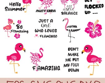 Flamingo SVG Clipart Bundle: Cricut & Silhouette Cut Files