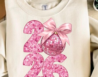 Happy New Year 2026 Png, Pink Coquette Bow Png, Retro New Years Png, Disco Ball Png, New Year New Me Png, 12 New Chappters Png, Brushstroke