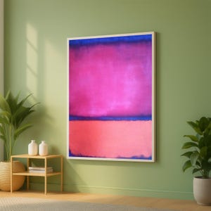 Rothko Inspired Canvas,Abstract Color Field Canvas Wall Art, Modern Pink and Orange Painting, Contemporary Home Decoration, Bold Minimalist