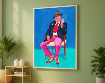 Clark and Percy/デビット ホックニー/ポスター DAVID HOCKNEY RARE 1974 LITHOGRAPH PRINT FRAMED POSTER