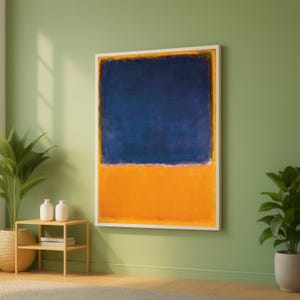 Mark Rothko Canvas, Modern Abstract Color Block Canvas, Blue and Orange Wall Art, Minimalist Home Decor, Contemporary Canvas Painting