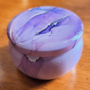 Purple travel tin soy candles, Lemon Verbena or Lilac