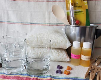 DIY Soy Candle Making Kit for 6 candles, jars included