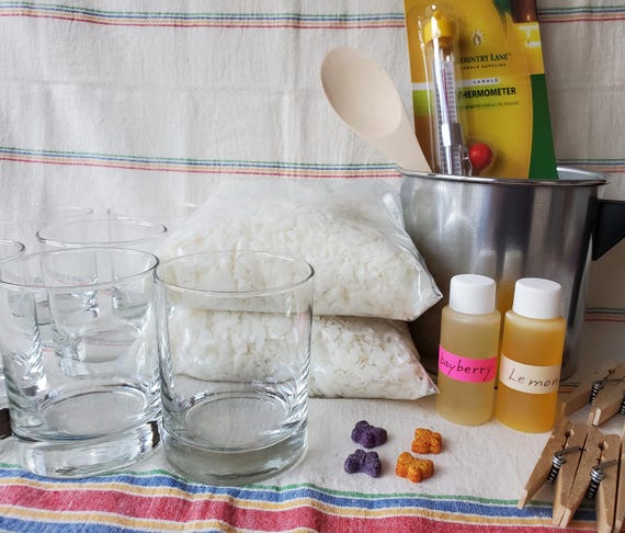 DIY Soy Candle Making Kit for 6 candles, Complete Instructions