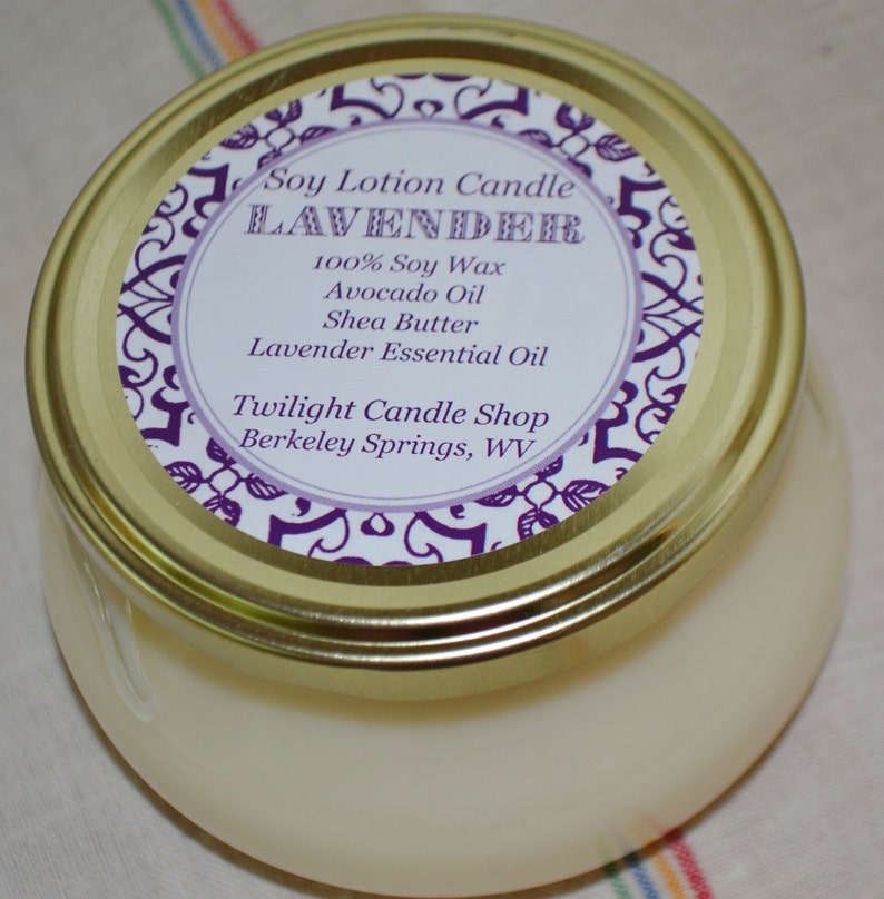 Soy Lotion Candle Twilight Candle Shop Custom Blend, With Lavender