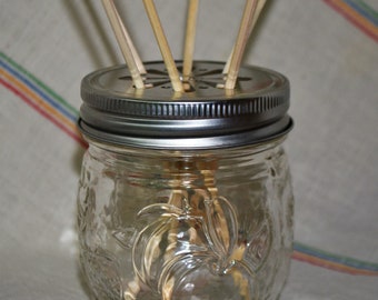 Fragrance Oil Diffuser Kit with rattan reeds and embossed mason jar