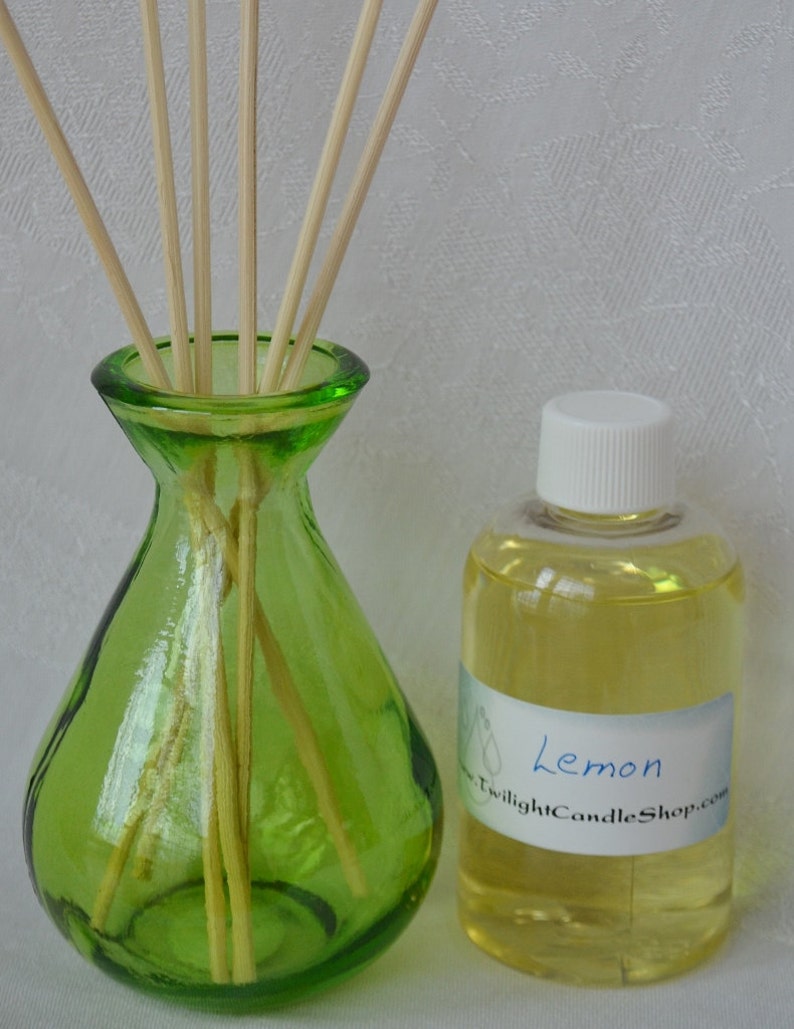 ON SALE: Rattan Reeds Diffuser Kit with teardrop glass jar, custom fragrance image 2