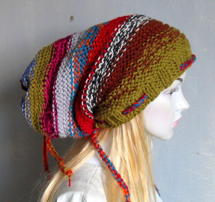 Knitted Dreadlock Hat Chunky Beanie Large Beanie Oversized Etsy