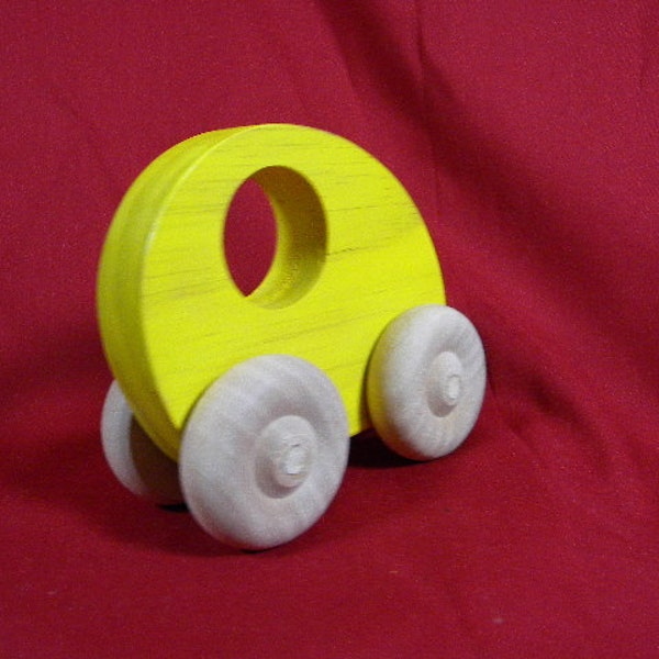 Wood Yellow Toy Car