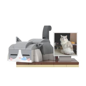 Custom Pet Brick Figure from Photo – Personalized Cat Mini Figure, Full Body Customizable Pet Toy, Cute Custom Cat Gift, Unique Pet